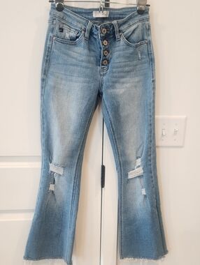 KanCan Light Blue Distressed Flare Jeans